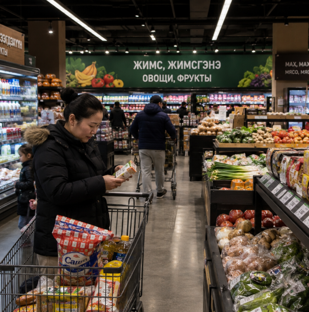 Монгольские семьи тратят на продукты около 1300 юаней в месяц